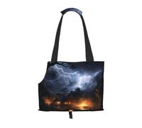 A Night of Lightning and Thunder Pet Tote Bag - Small Dog Purse Cat Carrier Bag, Foldable Design, Traveling Pets Tote Picnic Outdoor