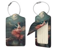 A Night of Miracles and Magic Luggage Tag for Suitcase PU Leather Suitcase Tag with Stainless Steel Loop and Address Card Baggage Tags Cute Bag Name Travel Tags ID Labels for Women Men 1