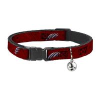A Nightmare on Elm Street Breakaway Cat Collar With Bell, Plastic Clip, Easy Adjustable, A Nightmare on Elm Street Freddys Hand Scratching Red, 8.5 to 12 Inches 0.5 Inch Wide