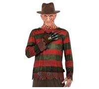 Smiffys A Nightmare On Elm Street Freddy Krueger Costume - Includes Printed Top, Glove & Hat, Officially Licensed Nightmare on Elm Street Adult Fancy Dress, Adult Halloween Outfit