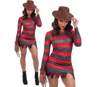 A Nightmare On Elm Street Freddy Krueger Dress Official Ladies Halloween Fancy D