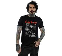A Nightmare On Elm Street Men's Freddy Black and White Photo T-Shirt Black Medium