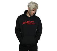 A Nightmare On Elm Street Men's Red Logo Hoodie Black Large