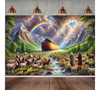 A Noah's Ark Rainbow Convention Art natural landscape background, no electricity required, suitable for the living room 200x140CM