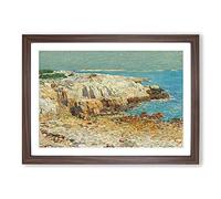 A North East Headland 2014.136.7 by Childe Hassam Framed Print | A2 Walnut Framed Wall Art | Ready to Hang | Modern Nature Picture | Living Room Bedroom Lounge Office