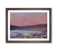 A Northern Lake By Tom Thomson Classic Painting Framed Print | A3 Walnut Framed Wall Art | Ready to Hang | Classic Landscape Picture | Living Room Bedroom Lounge Office