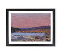 A Northern Lake By Tom Thomson Classic Painting Framed Print | A4 Black Framed Wall Art | Ready to Hang | Classic Landscape Picture | Living Room Bedroom Lounge Office