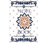A notebook with a cover featuring traditional Thai patterns, designed in indigo blue contrasted with its complementary color, orange, to enhance its ... A lined notebook with 120 pages, size 6"x9"