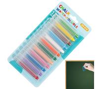 A-ntiDust Coloured Chalk, 12-Color Colour Chalk, Dustless & Super Washable, Smooth Texture Makes Writing, Bright Vibrant Colours for School Whiteboard Sidewalk Art Play Christmas Birthday