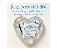 A Nurse's Pocket Hugs, Portable 2D Acrylic Heart Shaped Pocket Hugs Tokens Present With Greeting Cards, Appreciation Keepsake For Nursing Students Healthcare Persons Hospital Staff Caregivers