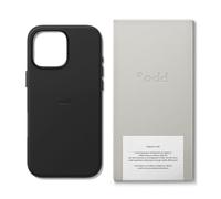 a.odd Vegan Leather Case for iPhone 15 Pro Max (6.7-Inch), Compatible with MagSafe, Soft-Touch Cover with Microfiber Suede Lining, High-Performance Magnets, Slim Camera Protection, (Bone Black)
