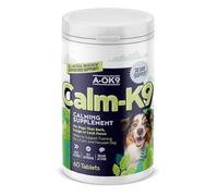 A-OK9 Calm-K9 Calming Supplement for Dogs - 60 Tablets - Aids Anxiety Relief, Fireworks, Stress & Barking - Improves Reactive Behaviour - Natural Ingredients - For All Ages & Breeds
