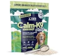 A-OK9 Senior Calm-K9 | Calming Support Supplement for Senior Dogs | Supports Relaxed Behaviour During Fireworks & Travel | Natural Ingredients & Superfoods | Mix with Dog Food