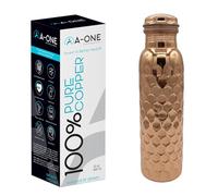 A-ONE Copper Water Bottle - 32oz | A Hammered Pure Ayurvedic Copper Bottle for Drinking | Health Benefits Immediately (Diamond)