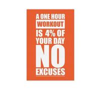 A One Hour Workout Is 4% of Your Day No Excuses - Gym Inspirational Quotes Canvas Print Canvas Poster Wall Art Decor Print Picture Paintings for Living Room Bedroom Decoration Unframe: 24x36inch(