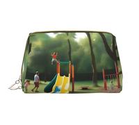 a Outdoor Fun Leather Portable Makeup Bag for Cosmetics, Toiletries, and Daily Essentials