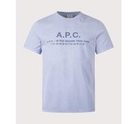 A.P.C. Mens Address T-Shirt - Colour: IAB Light Blue - Size: XL