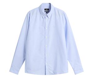 A.P.C. Men's Greg Button Down Logo Oxford Shirt Light Blue