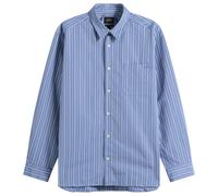 A.P.C. Men's Loose-fit blue striped shirt Blue Grey Medium