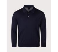 A.P.C. Mens Regular Fit Knitted Long Sleeve Riou Polo Shirt - Colour: IAK Dark Navy - Size: Medium
