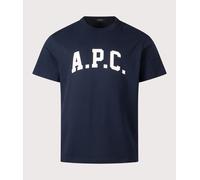 A.P.C. Mens Relaxed Fit Marcus T-Shirt - Colour: TIQ Dark Navy/Ecru - Size: XL