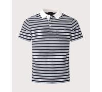 A.P.C. Mens Relaxed fit Oscar Striped Polo Shirt - Colour: IAK Dark Navy - Size: Medium