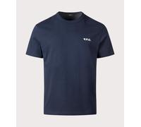 A.P.C. Mens Relaxed Fit Petit VPC Logo T-Shirt - Colour: TIQ Dark Navy/Ecru - Size: XL