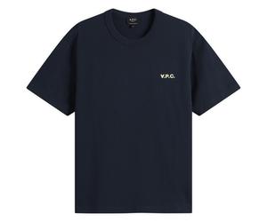A.P.C. Men's Small VPC Logo T-Shirt Dark Navy/Ecru Medium