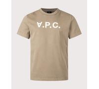 A.P.C. Mens Standard Grand VPC T-Shirt - Colour: JMA Light Khaki/Off White - Size: Large