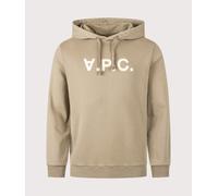 A.P.C. Mens Standard Large VPC Hoodie - Colour: JMA Light Khaki/Off White - Size: Large