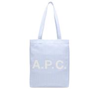 A.P.C. Men's Striped Poplin Lou Tote Bag Light Blue