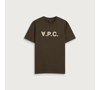 A.P.C. Men's VPC Logo T-Shirt Brown/Ecru Small