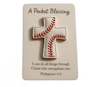A P-ocket Blessing Baseball Cross Edition,Baseball Pocket Hug,P-ocket Cross Token with Verse Card,For Christians and Sports Lovers (1 PCS)