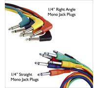 RARAION - 6.35mm (1/4") Mono Jack Plug to Right Angled Plug Leads, 90cm - 6 Pack