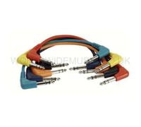 A Pack of 6 STEREO Patch Leads With Right Angle Jack Plugs 60cm long FL4260