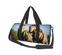 A Pack Of Lions Duffle Bag With Shoes Compartment And Adjustable Strap,Foldable Travel Duffel Bags For Men Women,Waterproof Duffel Bags, Black, One Size