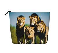 A Pack of Lions Single Layer Linen Like Makeup Bag, Lightweight and Cute, Easy to Use