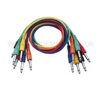 A Pack of Six 1/4" MONO Jack Patch Leads / Patch cables 30cm long FL1130