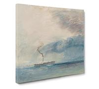 A Paddle Steamer by Joseph Mallord William Turner Canvas Print | Gallery Wrapped 30mm Frame Wall Art | 20x20 inches | Ready to Hang | Modern Picture | Living Room Bedroom Lounge Office