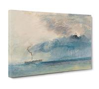 A Paddle Steamer By Joseph Mallord William Turner Canvas Print | Gallery Wrapped 30mm Frame Wall Art | 30x20 inches | Ready to Hang | Classic Picture | Living Room Bedroom Lounge Office