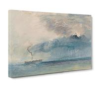 A Paddle Steamer By Joseph Mallord William Turner Canvas Print | Gallery Wrapped 30mm Frame Wall Art | 30x20 inches | Ready to Hang | Classic Picture | Living Room Bedroom Lounge Office