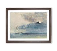 A Paddle Steamer By Joseph Mallord William Turner Classic Painting Framed Print | A2 Walnut Framed Wall Art | Ready to Hang | Classic Historical Picture | Living Room Bedroom Lounge Office