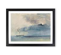 A Paddle Steamer By Joseph Mallord William Turner Classic Painting Framed Print | A4 Black Framed Wall Art | Ready to Hang | Classic Historical Picture | Living Room Bedroom Lounge Office