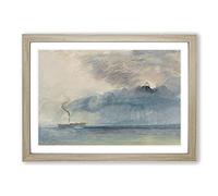 A Paddle Steamer by Joseph Mallord William Turner Framed Print | A2 Oak Framed Wall Art | Ready to Hang | Modern Nature Picture | Living Room Bedroom Lounge Office