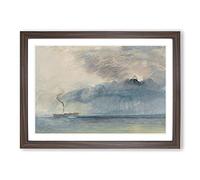A Paddle Steamer by Joseph Mallord William Turner Framed Print | A2 Walnut Framed Wall Art | Ready to Hang | Modern Nature Picture | Living Room Bedroom Lounge Office