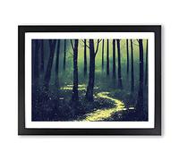 A Painted Forest Framed Print | A2 Black Framed Wall Art | Ready to Hang | Modern Landscape Picture | Living Room Bedroom Lounge Office