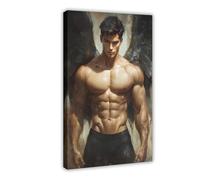 A painting of an extremely handsome man with angel wings He has-poster 1
