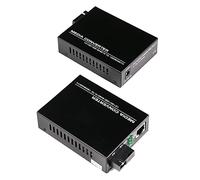 A Pair 2 Pack SC Single Mode Gigabit Ethernet Media Converter 10/100/1000Mbps Bi-Directional Single SC Fiber Ethernet Transceiver up to 20km RJ-45 Port 10/1000Base-TX to 1000Base-FX 1310-nm