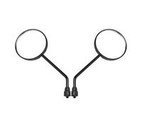 A Pair Black Motorcycle Scooter Mirrors Rear View Mirror M8 M10 Round Oval Convex(M10)