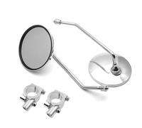A Pair Chrome Motorcycle Scooter Mirrors Universal Motorbike Rear View Mirror 8mm 22mm 25mm Handlebar Round Oval Convex Motorcycle Mirrors(For 22mm handlebar)